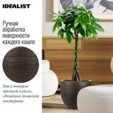 Напольное кашпо для цветов IDEALIST Роу, круглое, цвет темный шоколад, Д36 В31.5 см, 32 л, 5 кг фотография №3