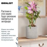Настольное кашпо для цветов IDEALIST Флоранжери, круглое, кремовое, Д26 В25 см, 13 л, 3 кг фотография №6