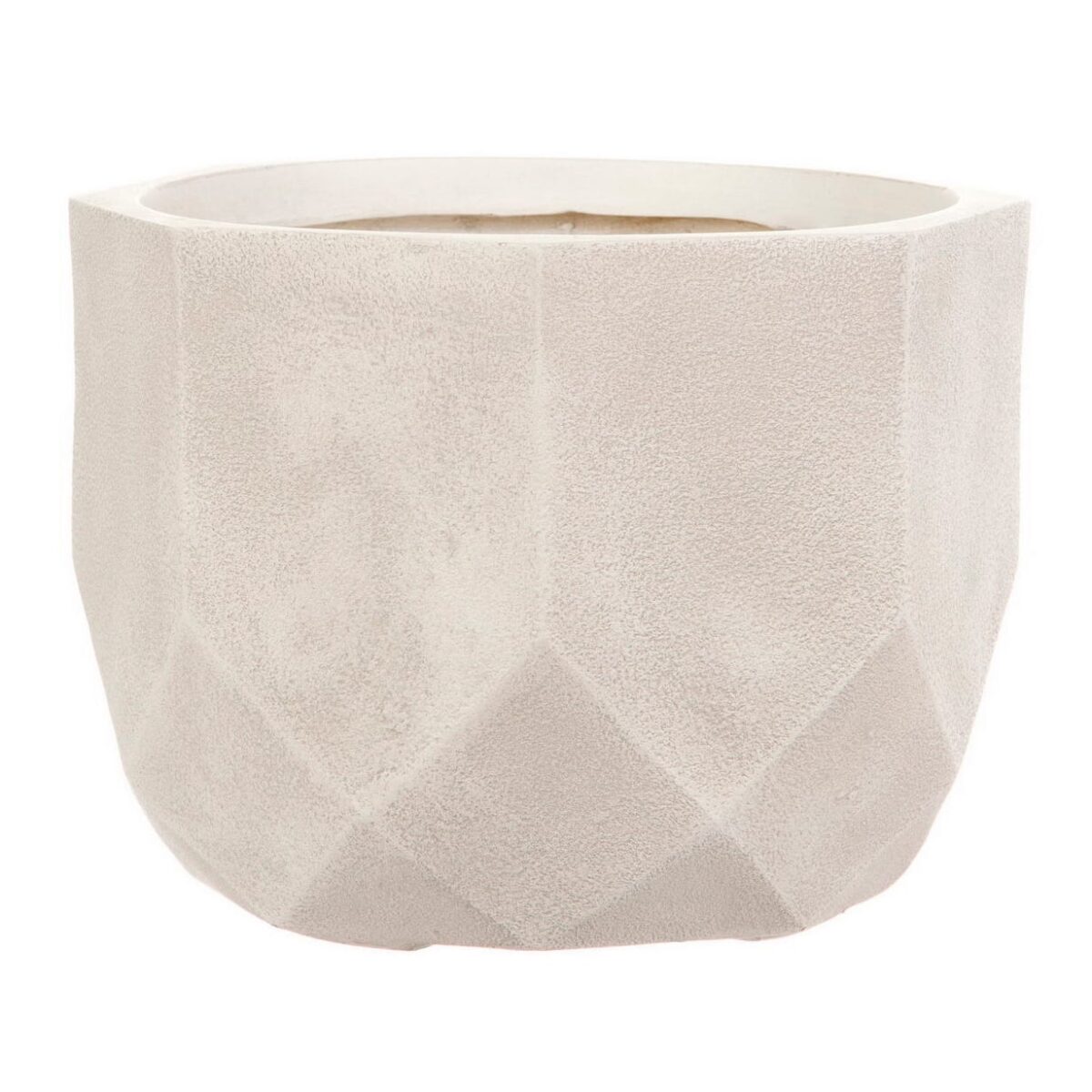 Напольное кашпо для цветов IDEALIST Геометри, круглое, цвет айвори, Д37 В27 см, 29 л