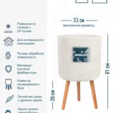 Напольное кашпо для цветов IDEALIST Страйп, круглое, цвет айвори, Д37 В61 см, 31.7 л, 5 кг фотография №2
