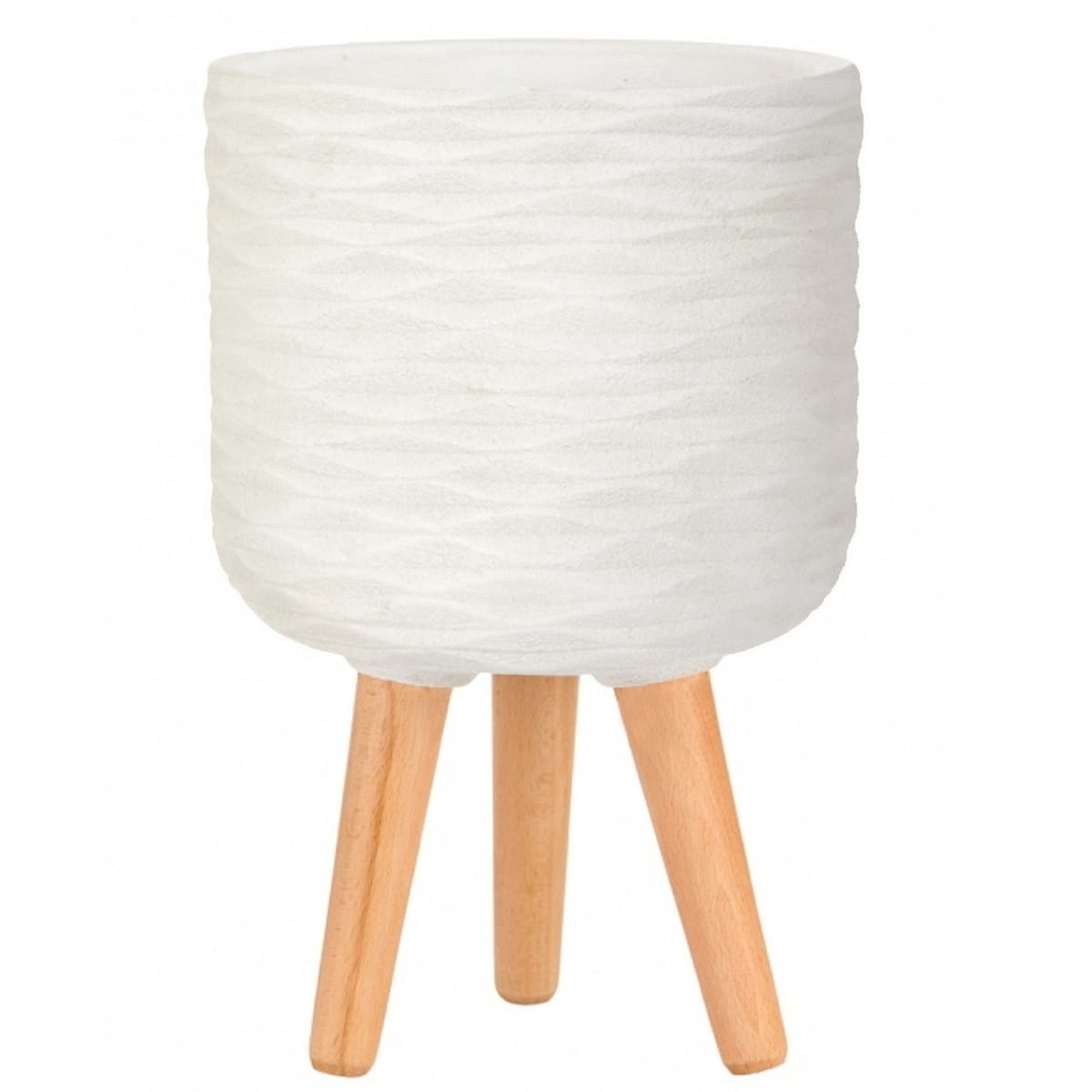 Напольное кашпо для цветов IDEALIST Паттерн, круглое, цвет айвори, Д25 В39 см, 7 л, 2 кг