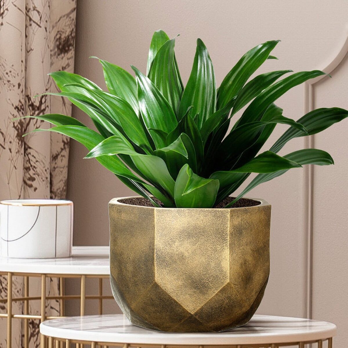 Настольное кашпо для цветов IDEALIST Геометри, цвет золотистый шик, Д23 В17 см, 7 л