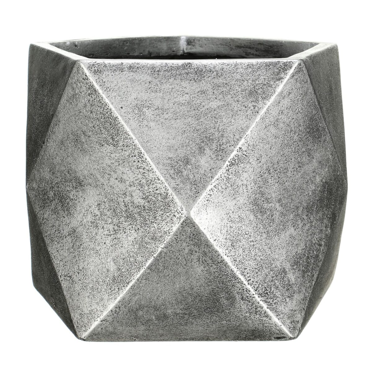 Настольное кашпо для цветов IDEALIST Геометри, серебристое, Ш25 Д25 В20 см, 12 л