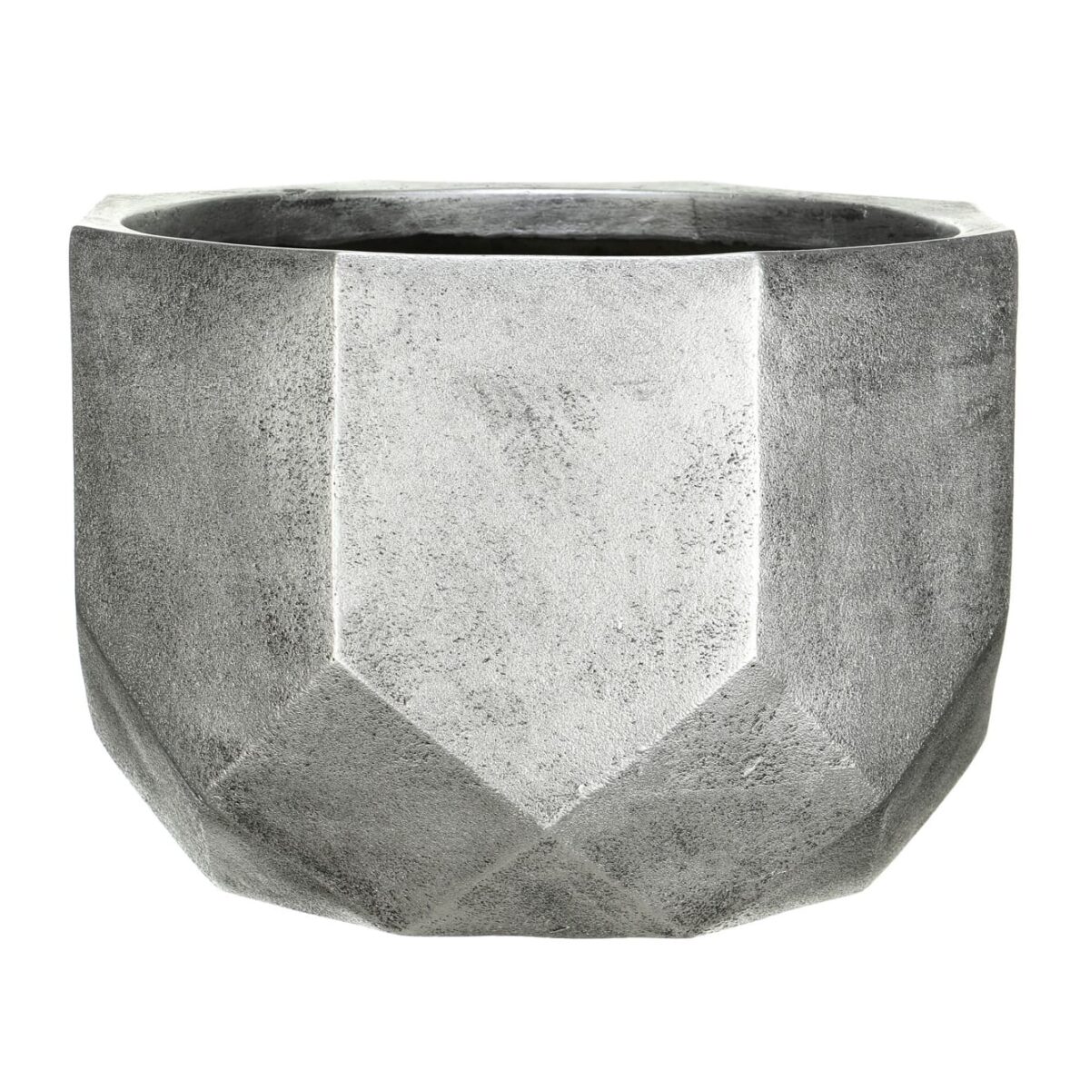 Настольное кашпо для цветов IDEALIST Геометри, круглое, серебристое, Д30 В22 см, 15 л