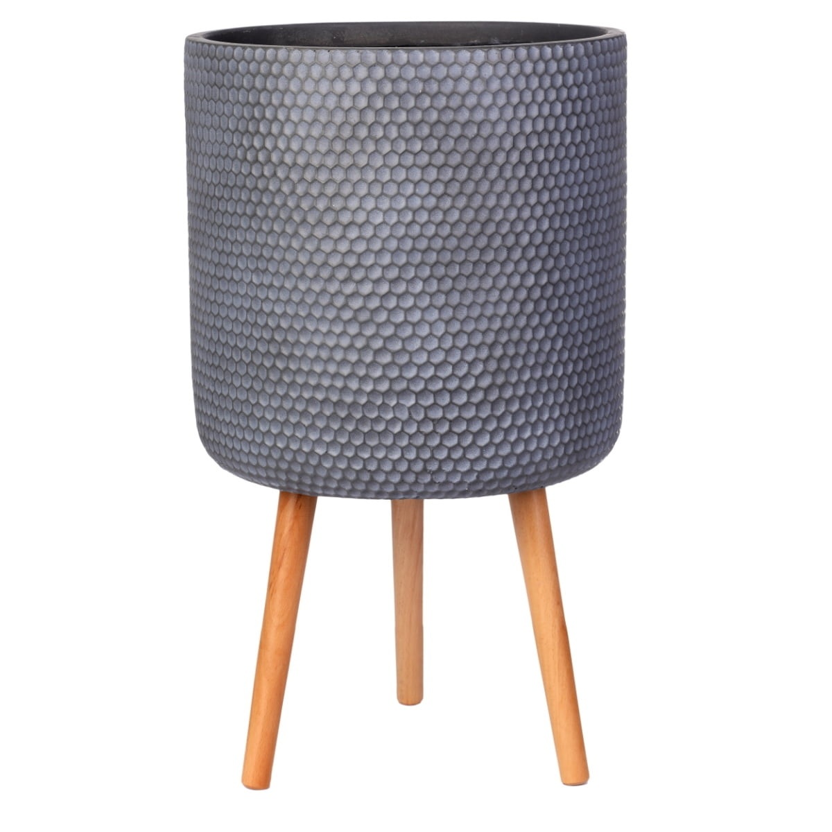 Напольное кашпо для цветов IDEALIST Ханни, круглое, дымчато-серое, Д37 В65 см, 36 л, 6.4 кг