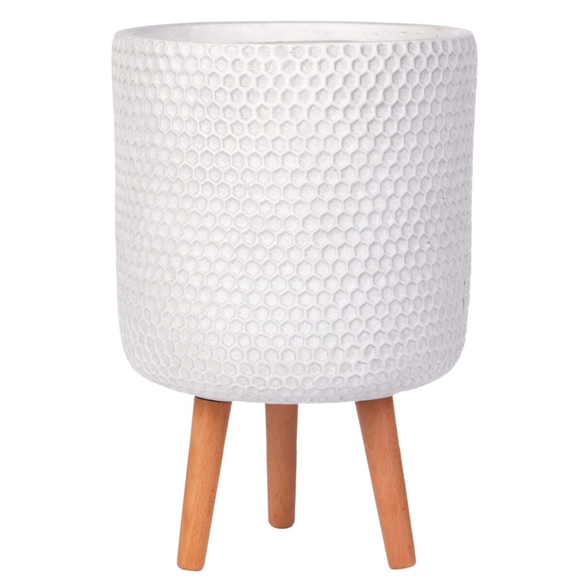 Напольное кашпо для цветов IDEALIST Ханни, круглое, белоснежный цвет, Д31 В47 см, 20 л