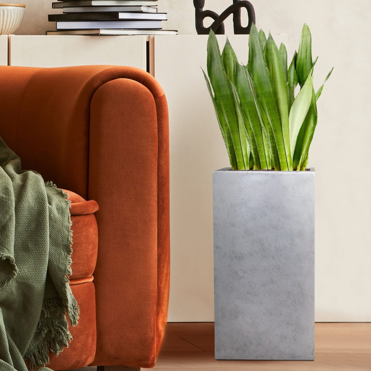 Напольное кашпо для цветов IDEALIST Крисмас, серебристое, Д29 Ш29 В55 см, 46 л