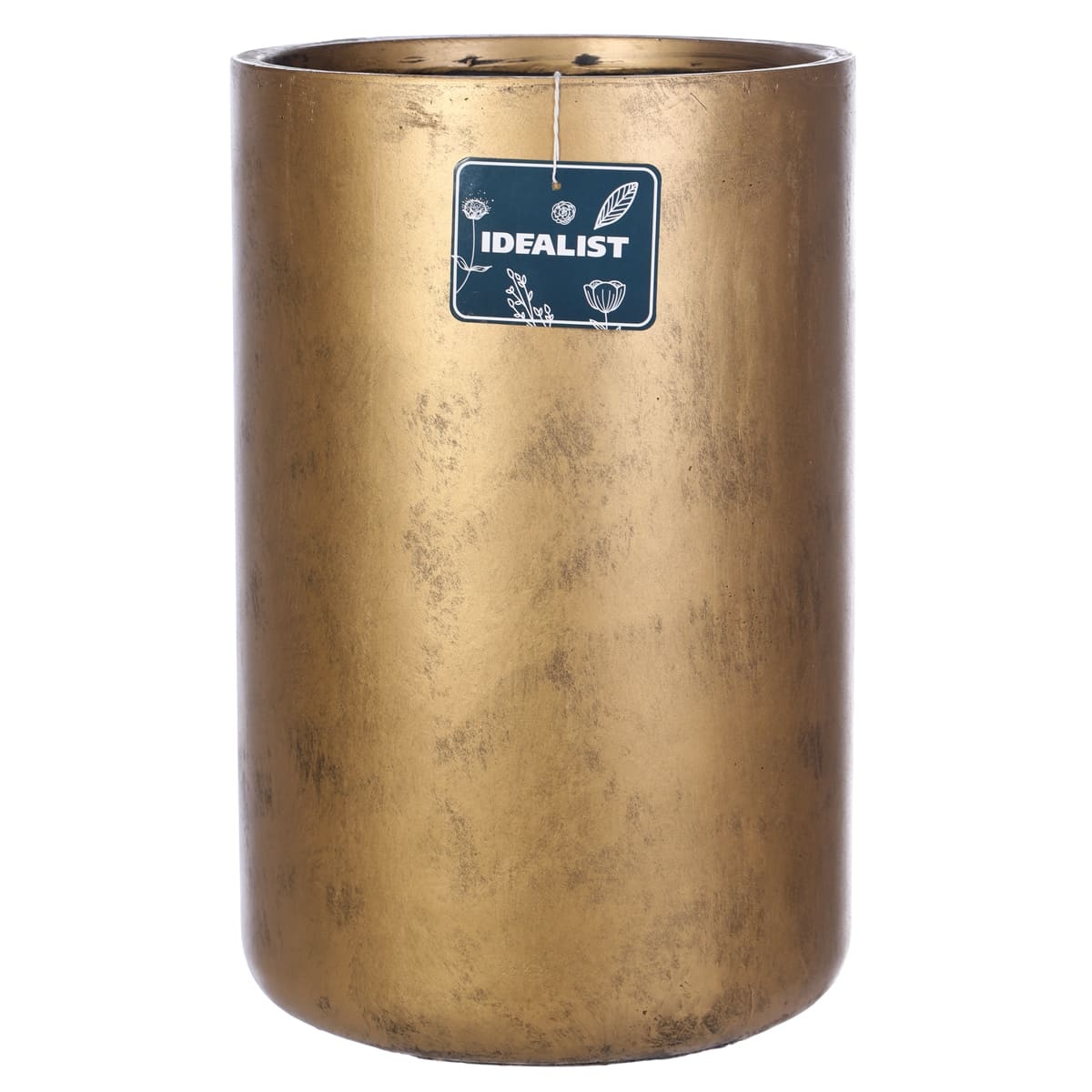 Напольное кашпо для цветов IDEALIST Крисмас, цвет золотистый шик, Д26 В45 см, 24 л, 4 кг