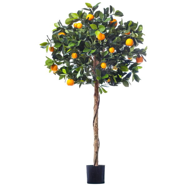 Искусственное растение Мандарин Голден Оранж с плодами, высота 120 см, для напольного кашпо