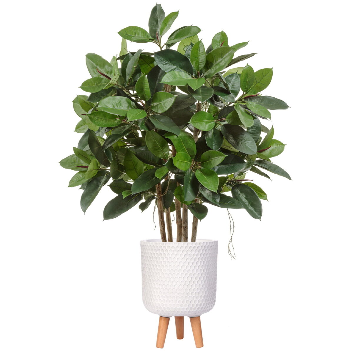 Фикус эластика искусственный в кашпо IDEALIST Ханни. Общая высота - 130 см.