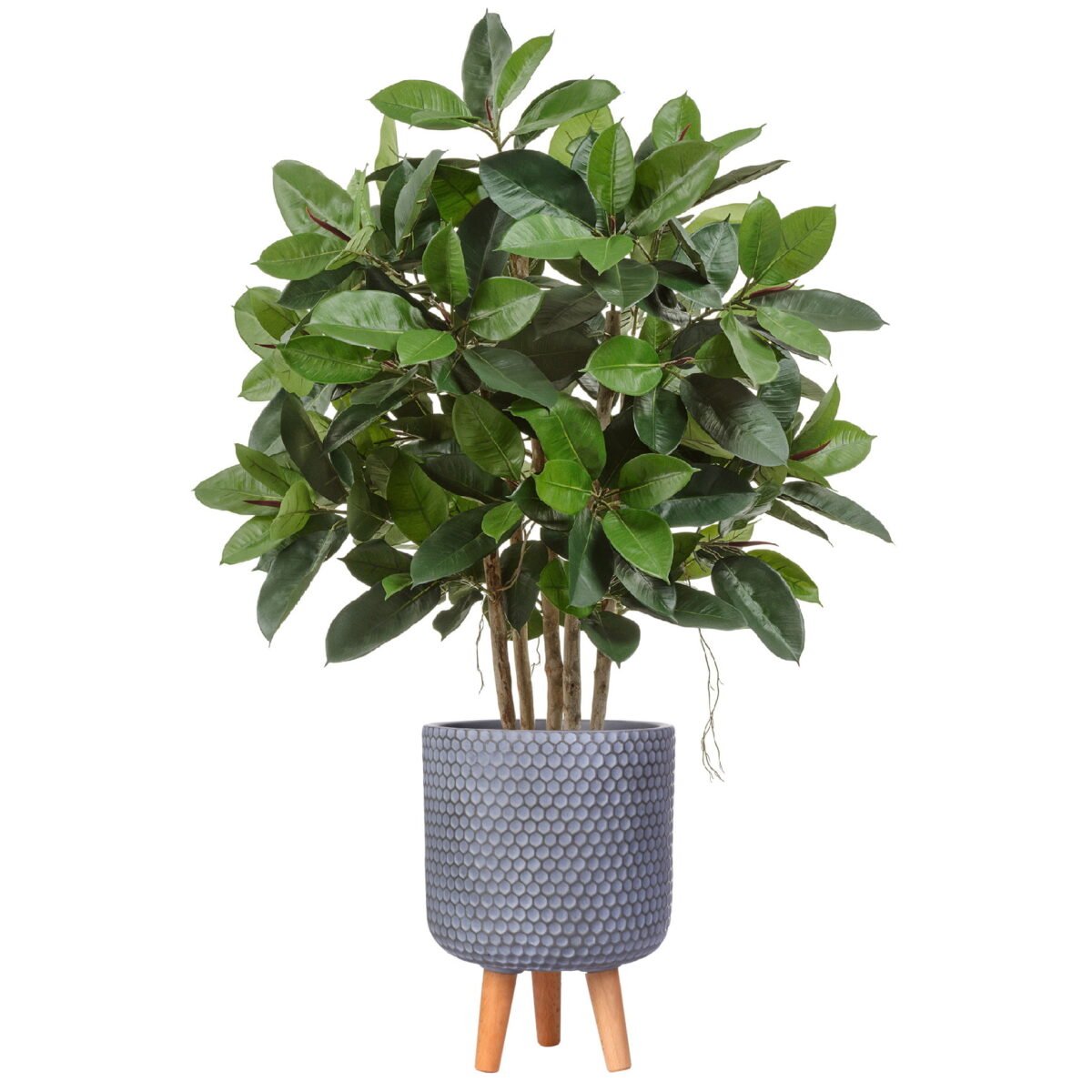 Фикус эластика искусственный в кашпо IDEALIST Ханни. Общая высота - 130 см.