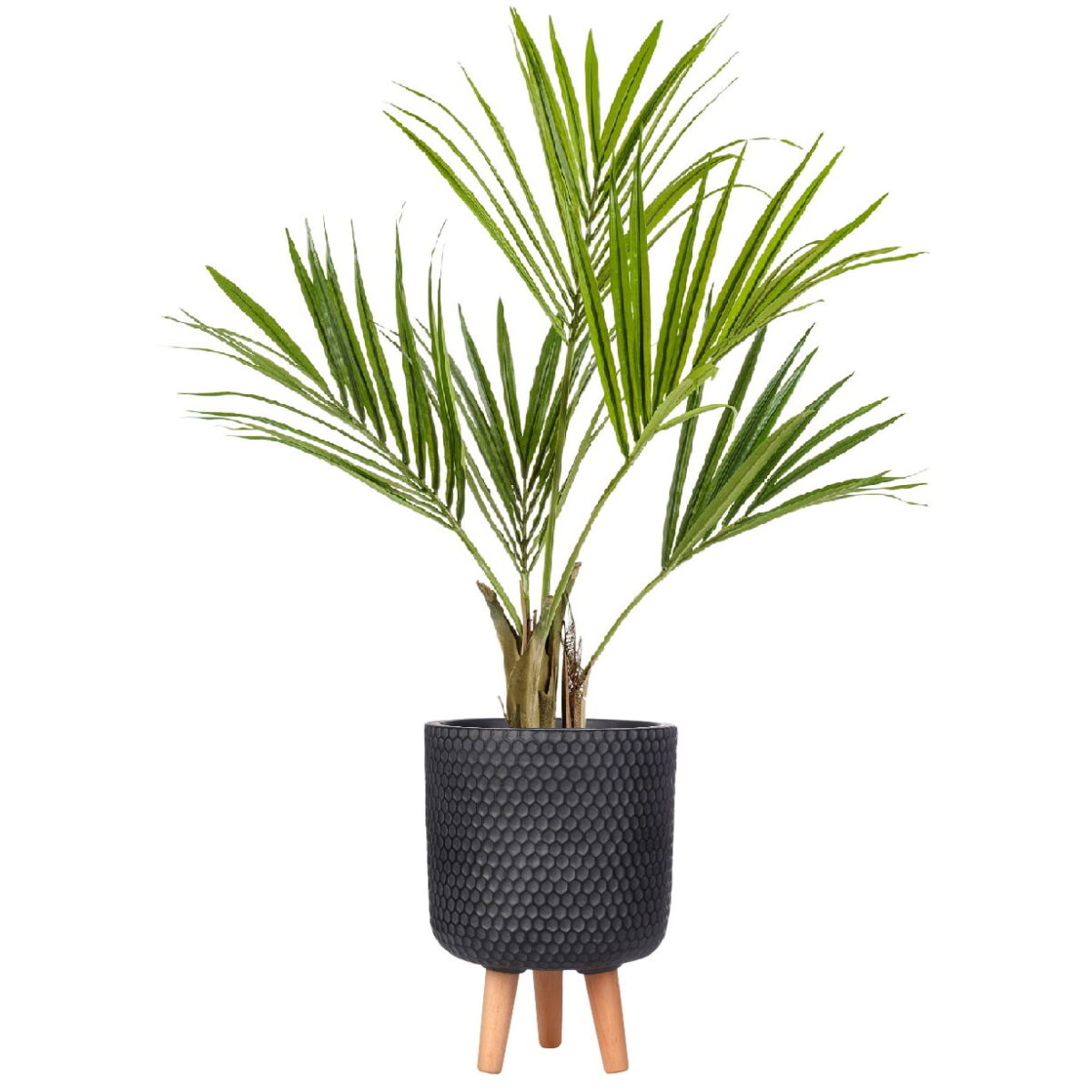 Пальма Кентия Ховея искусственная в кашпо с фактурой пчелиных сот IDEALIST. Высота - 130 см.