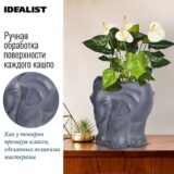 Настольное кашпо для цветов IDEALIST Слоник, черное, Ш22 Д27.5 В26 см, 5.6 л, 2.5 кг фотография №3