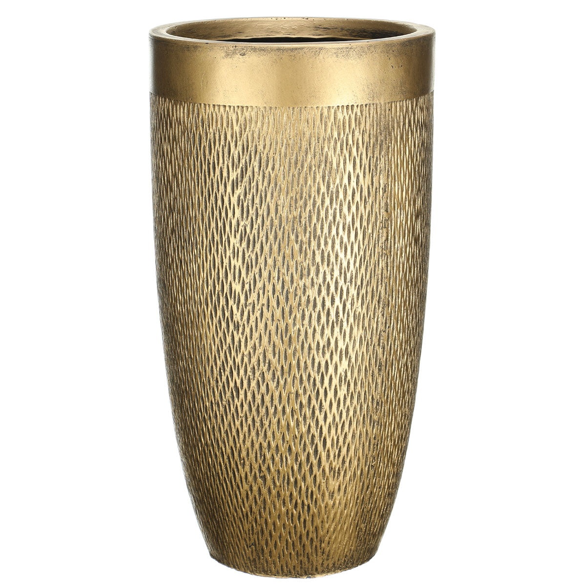 Напольное кашпо для цветов IDEALIST Лотус, цвет золотистый шик, Д24 В46 см, 20 л, 3.5 кг