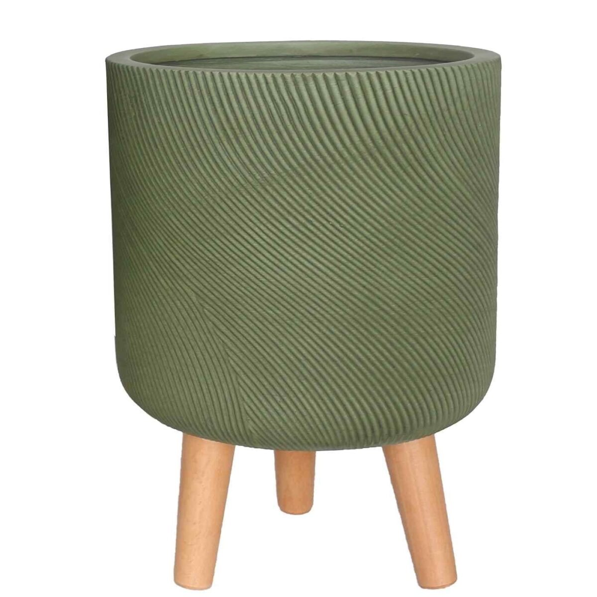 Напольное кашпо для цветов IDEALIST Флоу, зеленое, Д24 В35 см, 8 л, 2.8 кг