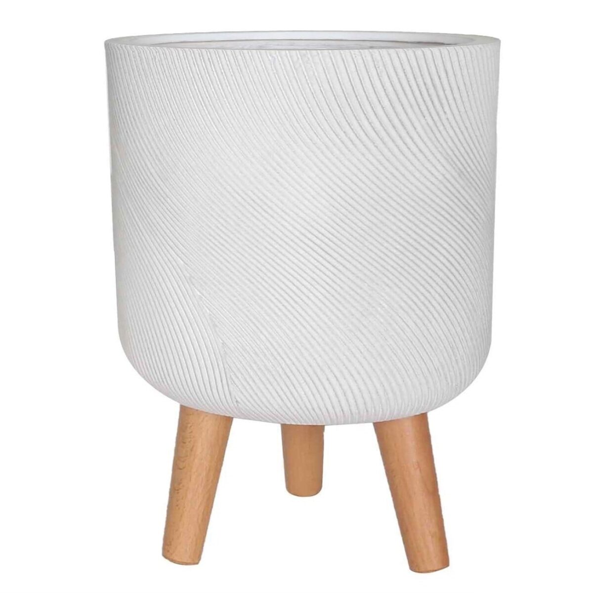 Напольное кашпо для цветов IDEALIST Флоу, цвет белый пион, Д24 В35 см, 8 л, 2.8 кг