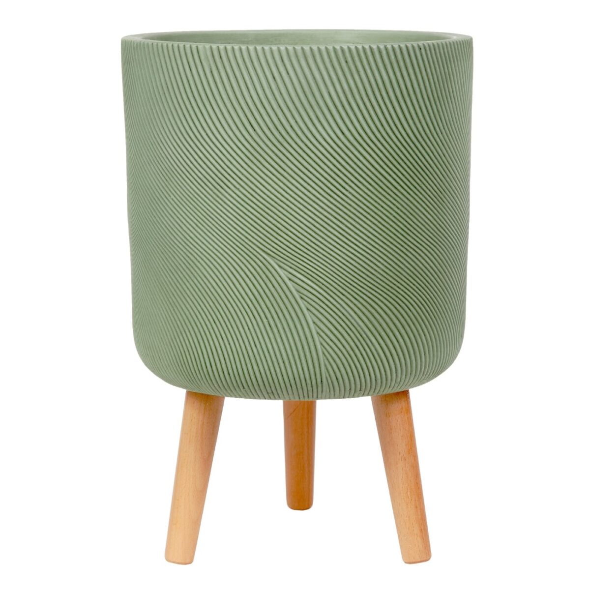 Напольное кашпо для цветов IDEALIST Флоу, зеленое, Д30 В46 см, 17 л, 4 кг