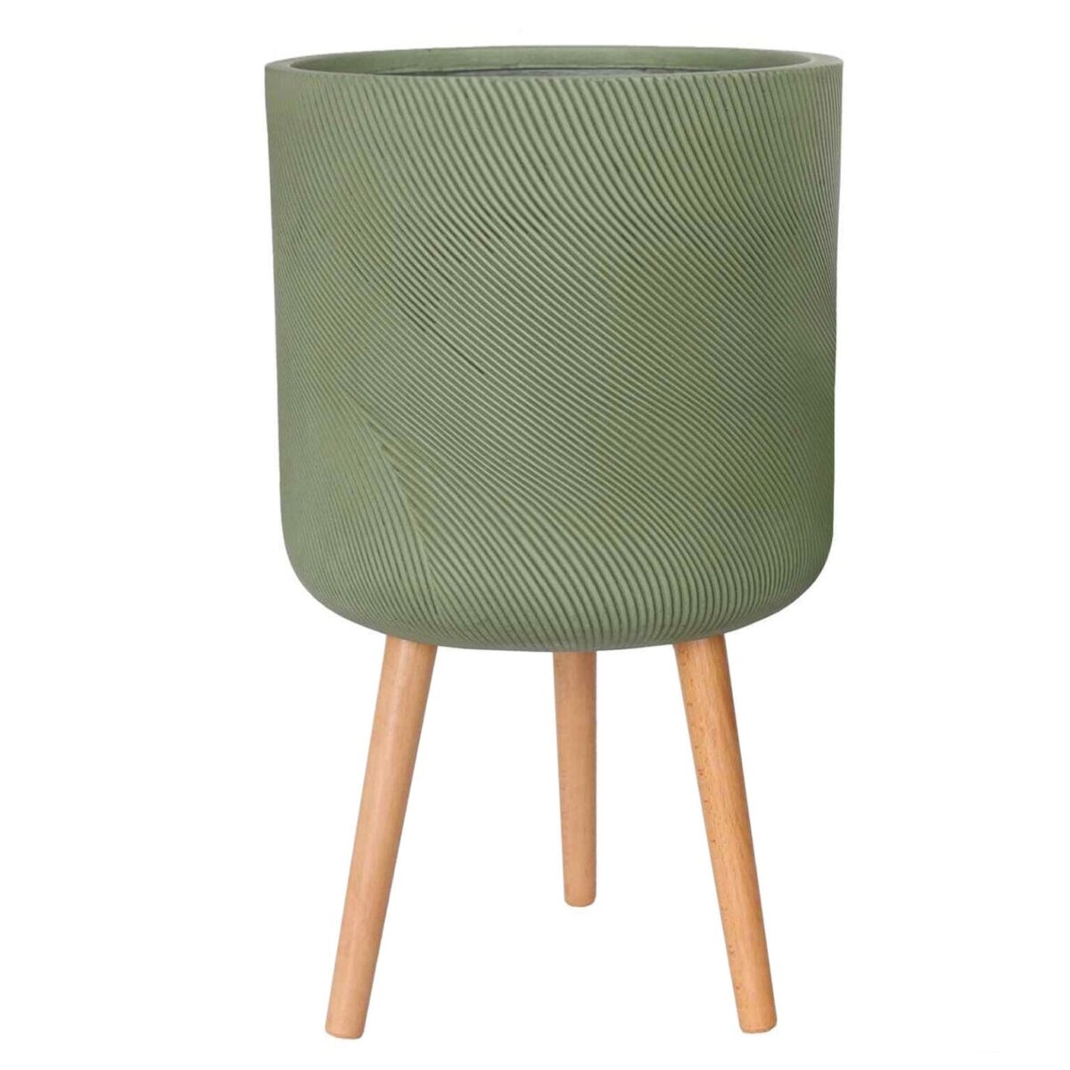 Напольное кашпо для цветов IDEALIST Флоу, зеленое, Д36 В63 см, 30 л, 6 кг