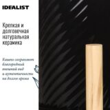 Настольное кашпо для цветов IDEALIST Флоу Керамик, черное, Д19 В19 см, 4 л, 2.1 кг