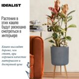 Напольное кашпо для цветов IDEALIST Урбан, дымчато-серое, Д36 В63 см, 31 л, 6 кг