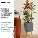 Напольное кашпо для цветов IDEALIST Урбан, дымчато-серое, Д36 В63 см, 31 л, 6 кг фотография №2