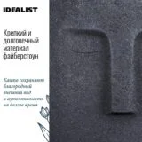Напольное кашпо для цветов IDEALIST Хюгге, черное, Ш29.5 Д30.5 В29.5 см, 13.9 л, 3.5 кг фотография №2