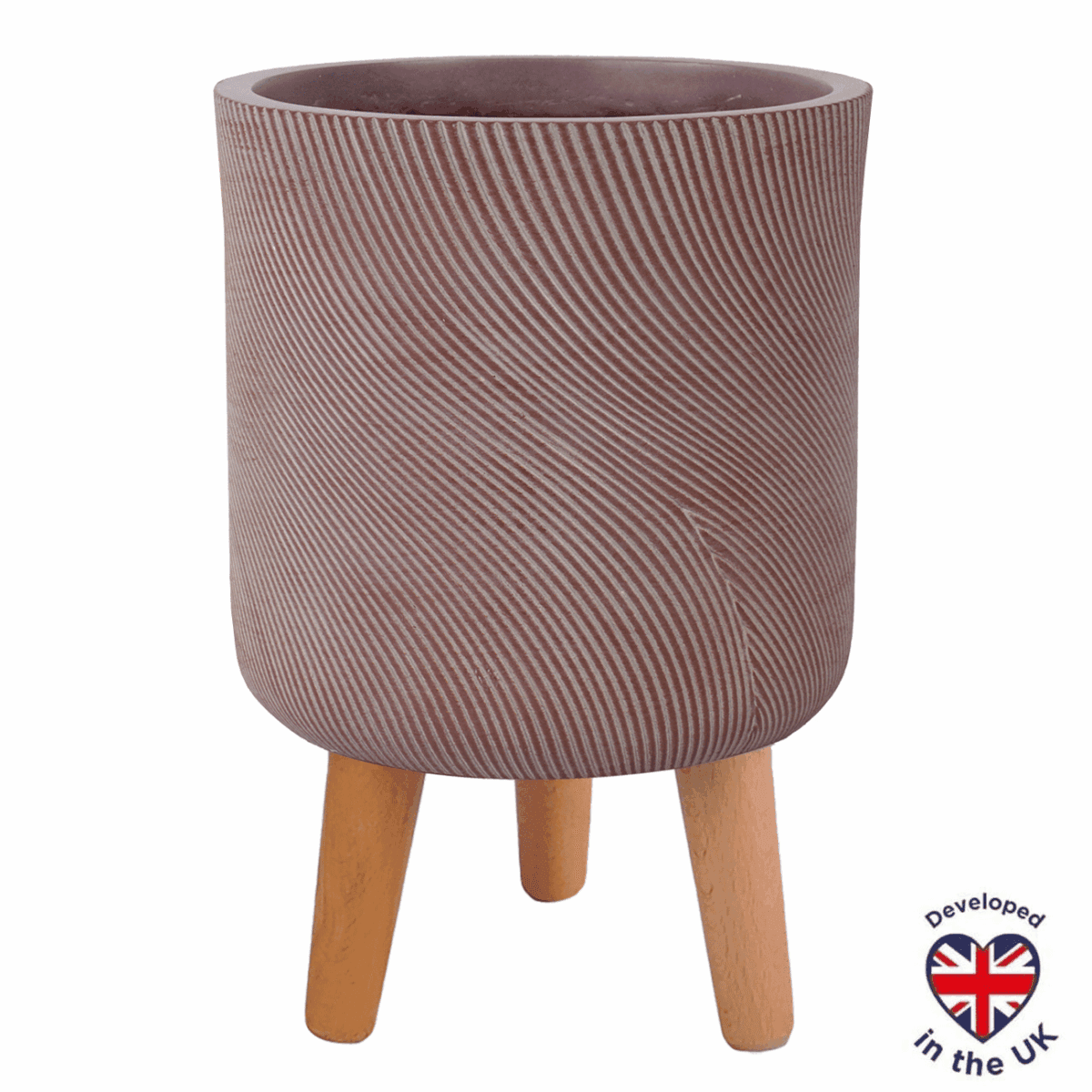 Напольное кашпо для цветов IDEALIST Флоу, кофе с молоком, Д24 В35 см, 8 л, 2.8 кг