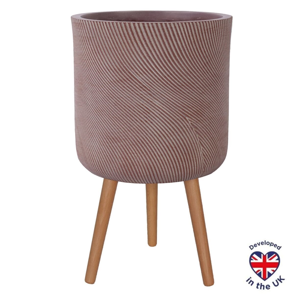 Напольное кашпо для цветов IDEALIST Флоу, кофе с молоком, Д36 В63 см, 30 л, 6 кг