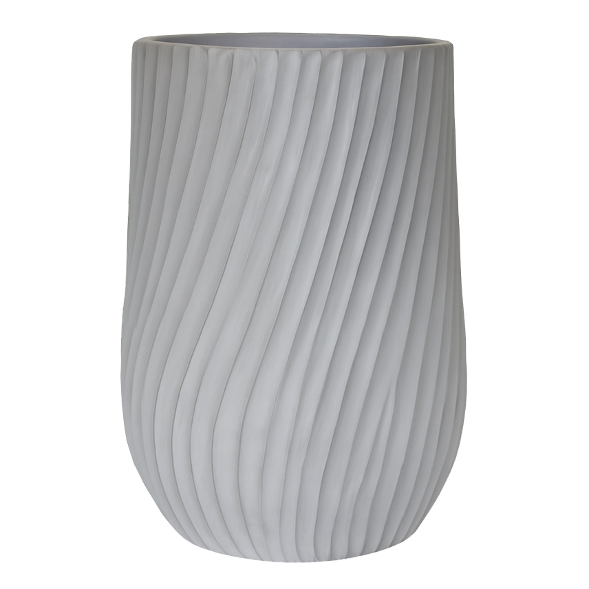 Напольное кашпо для цветов IDEALIST Велюр, светло-серое, Д48 В74 см, 120 л