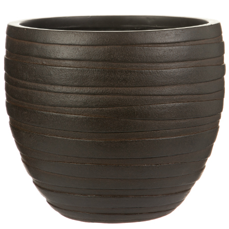 ROWR36-B Кашпо Роу Круглое, файберстоун, коричневый,D36H31.5 cm