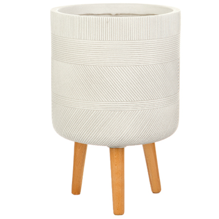 WSTRIP30-AW  Кашпо Страйп, на ножках, слоновая кость,D30H53 cm