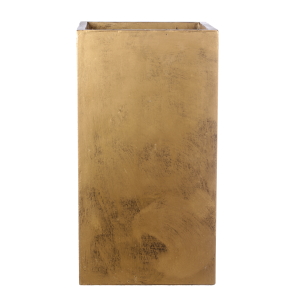 TSXMAS-GLD-29 Кашпо Крисмас Высокое, квадратное, файберстоун, золотистое  W29L29H55 cm