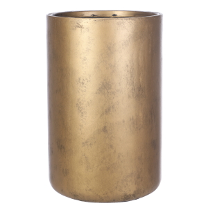 V-XMAS-GLD-32 Кашпо Крисмас Высокое, цилиндр , файберстоун, золотистое,D32H50 cm