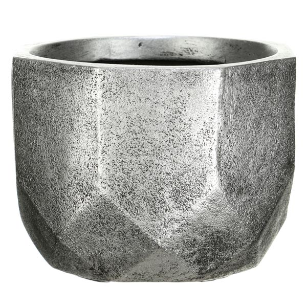 DROUND23-SLV Кашпо Геометри Круглое,  серебро,D23H17 cm