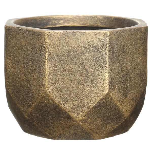 DROUND23-GLD Кашпо Геометри Круглое, золото,D23H17 cm