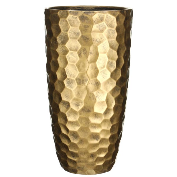 MVASE41-GLD Кашпо Мозаик Ваза, файберстоун, золото,D41.5H77 cm